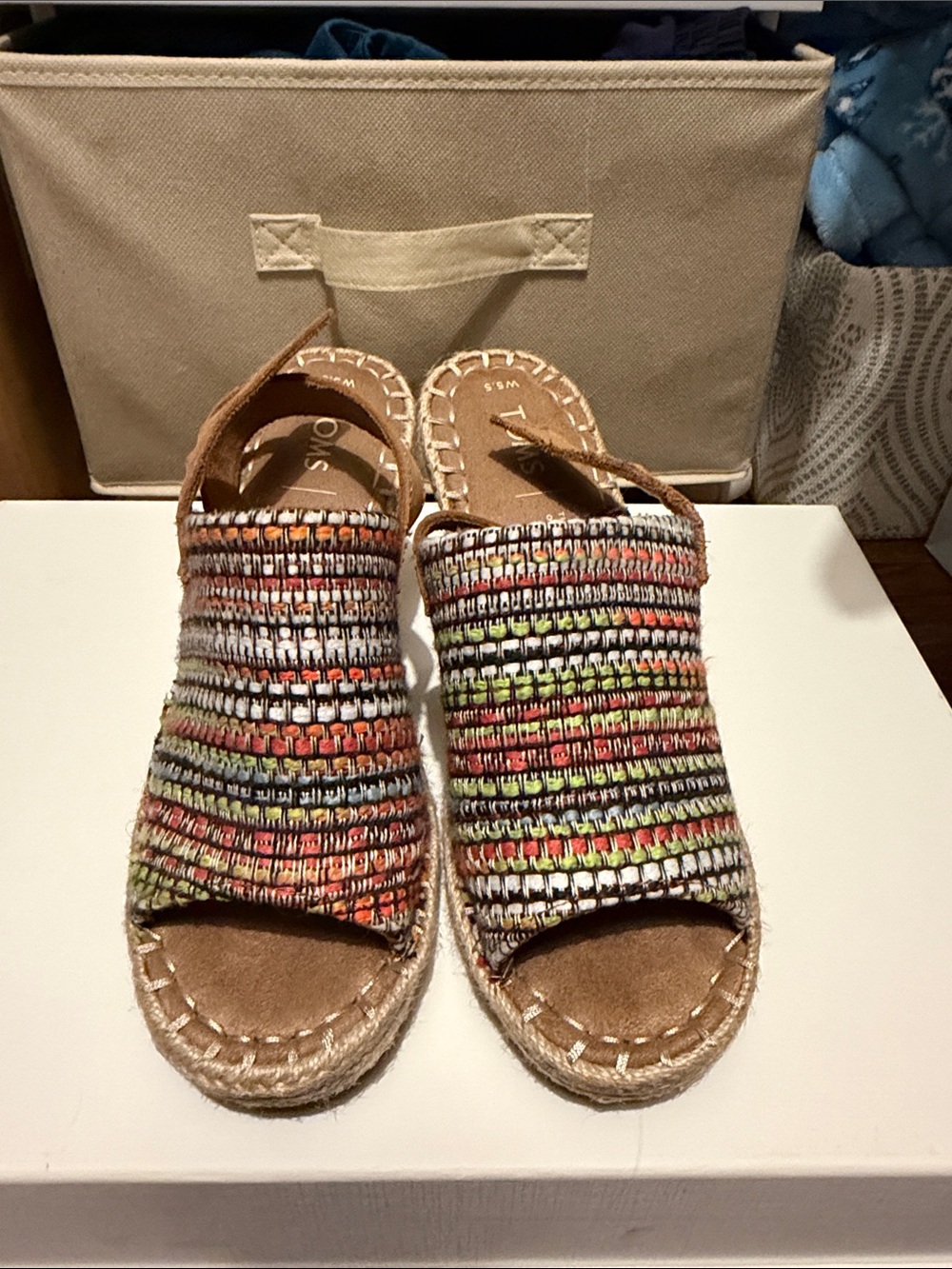 Toms Multicolor Woven Espadrille Slide Sandals